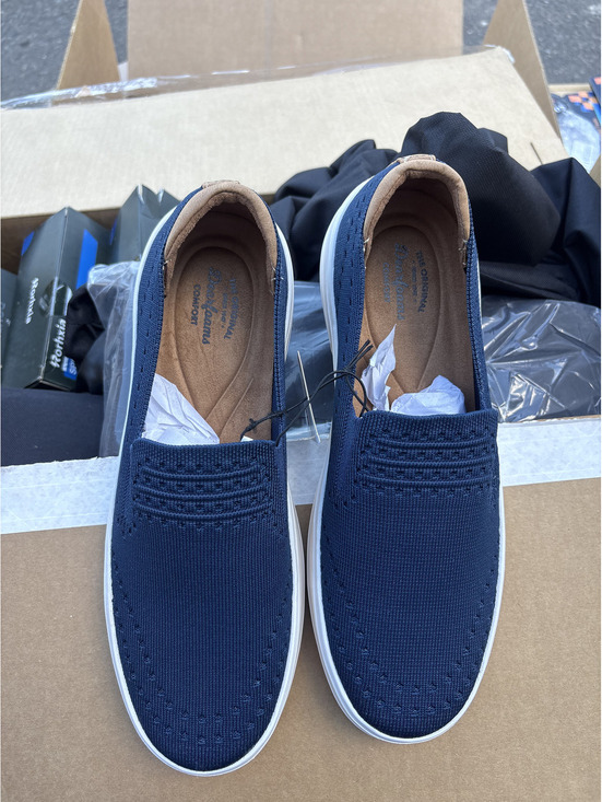 Shoes - NWT Dearfoams Navy Blue Knit Slip On Comfort Casual Shoes Size 9.5